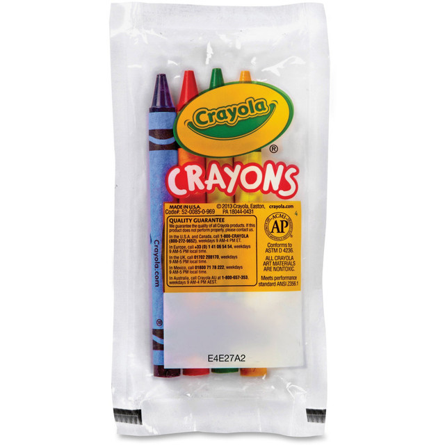 CRAYOLA LLC 520083 Crayola Cello Crayons, Assorted Colors, 4 Crayons Per Pack, Carton Of 360 Packs