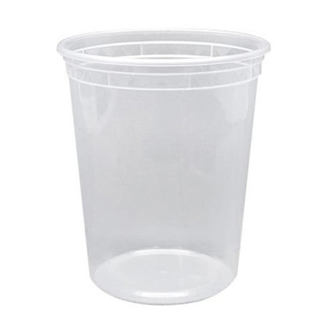 LOLLICUP USA, INC. FP-IMDC32-PP Karat Poly Deli Containers With Lids, 32 Oz, Clear, Pack Of 240 Containers/Lids