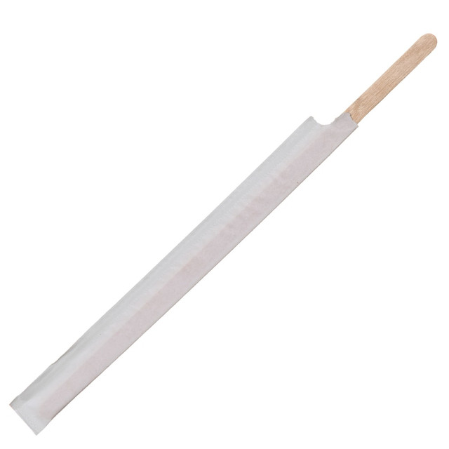 ECO-PRODUCTS C10CPW ECO Products Renewable Paper-Wrapped Wooden Stir Sticks, 7in, 500 Sticks Per Pack, Case Of 10 Packs