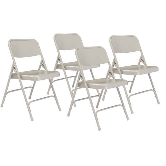 NATIONAL PUBLIC SEATING CORP 202 National Public Seating Series 200 Folding Chairs, Gray, Set Of 4 Chairs