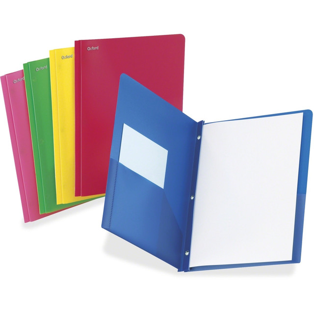 TOPS BRANDS TOPS 99811  Oxford Translucent Poly Twin-Pocket Folders, Letter Size, Assorted Colors, Box Of 25 Folders