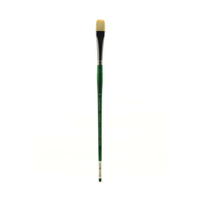 KOH-I-NOOR RAPIDOGRAPH, INC. 1271B.10 Grumbacher Gainsborough Oil And Acrylic Paint Brush, Size 10, Bright Bristle, Hog Hair, Green