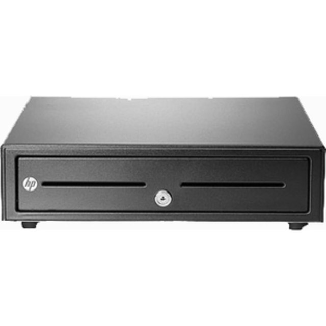 HP INC. HP QT457AA#ABA  Cash Drawer - 2 Media Slot - 3 Lock PositionPrinter Driven - Black - 4.3in Height x 16.3in Width x 16.2in Depth