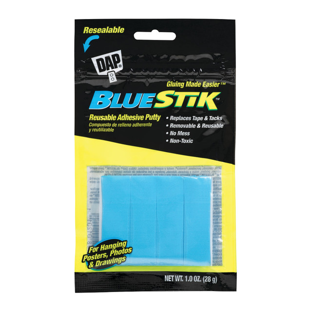 DAP DAP01201-12 BlueStik Reusable Adhesive Putty, 1 Oz, Pack Of 12 DAP DAP01201-12 BlueStik Reusable Adhesive Putty, 1 Oz, Pack Of 12