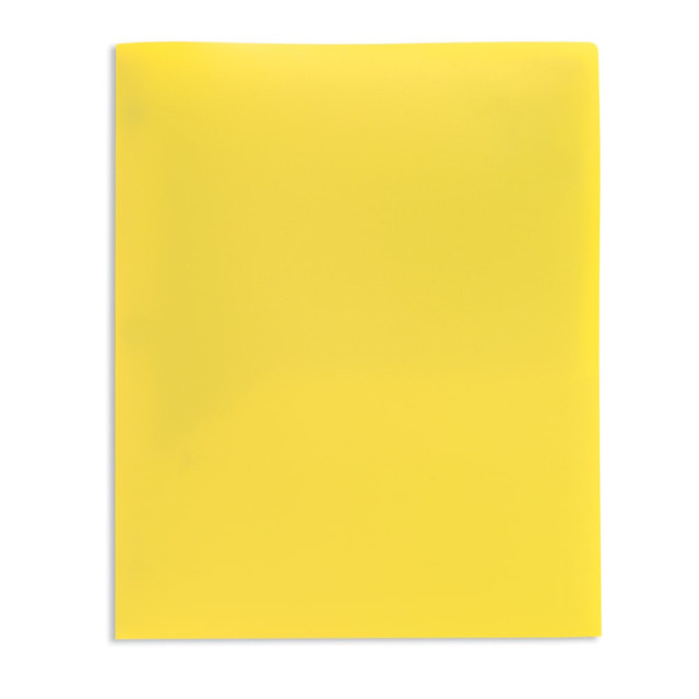 OFFICE DEPOT ODU-REP135  Brand School-Grade 2-Pocket Poly Folder, Letter Size, Yellow