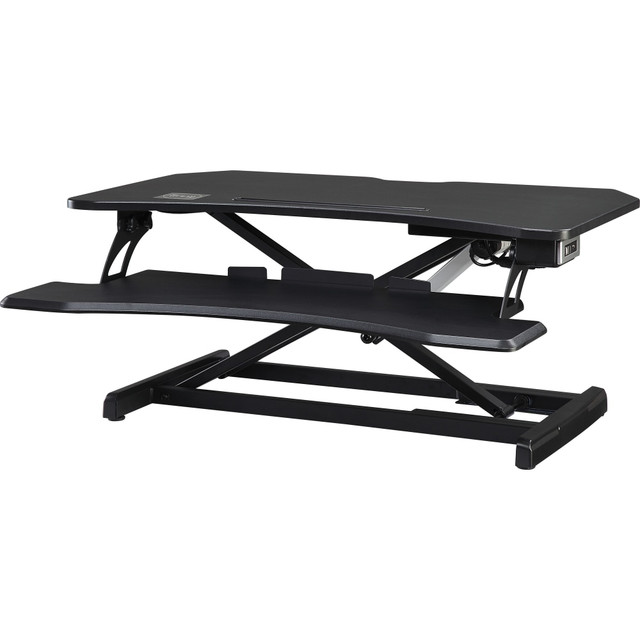 SP RICHARDS LLR99530 Lorell Electric Monitor Desk Riser With Wireless Charging Pad, 20inH x 33-1/2inW x 19-1/3inD, Black SP RICHARDS LLR99530 Lorell Electric Monitor Desk Riser With Wireless Charging Pad, 20inH x 33-1/2inW x 19-1/3inD, Black