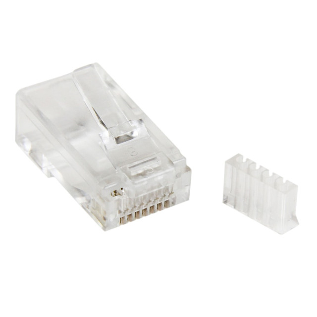 STARTECH.COM CRJ45C6SOL50  Cat 6 RJ45 Modular Plug for Solid Wire - 50 Pack (CRJ45C6SOL50) - Network connector - RJ-45 (M) - CAT 6 - clear (pack of 50) - for P/N: WIRC6CMPBLU