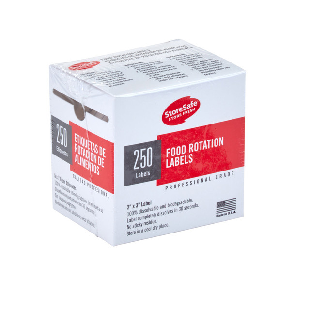CAMBRO MFG. CO. CAM23SLB250 Cambro Food Rotation Labels, 23SLB250, 2inW x 3inD, White, Pack Of 250 Labels