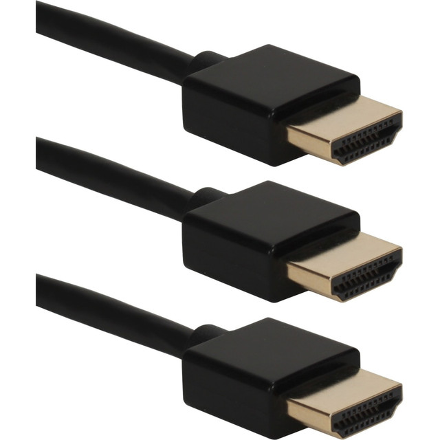 QVS, INC. HDT-6F-3PK QVS HDMI Audio/Video Cable with Ethernet - 6 ft HDMI A/V Cable for Blu-ray Player, HDTV, TV, Set-top Box, DVD, Switch, Splitter, Audio/Video Device, Projector - First End: 1 x 20-pin HDMI Type A Digital Audio/Video - Male QVS, INC. HDT-6F-3PK QVS HDMI Audio/Video Cable with Ethernet - 6 ft HDMI A/V Cable for Blu-ray Player, HDTV, TV, Set-top Box, DVD, Switch, Splitter, Audio/Video Device, Projector - First End: 1 x 20-pin HDMI Type A Digital Audio/Video - Male