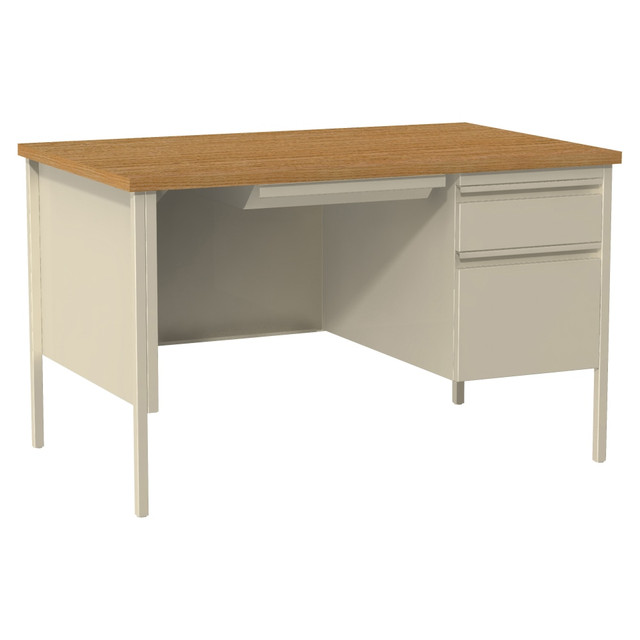SP RICHARDS Lorell 66908  Fortress Right Pedestal 48inW Writing Desk, Putty