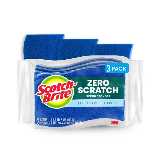 3M CO MP-3-8-D Scotch-Brite Multipurpose Sponges, 3 Scrubbing Sponges, Great For Washing Dishes and Cleaning Kitchen