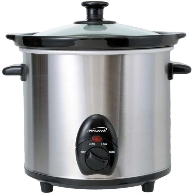 MEGAGOODS, INC. Brentwood 99583284M  3-Quart Slow Cooker, 11in x 10-1/2in, Silver