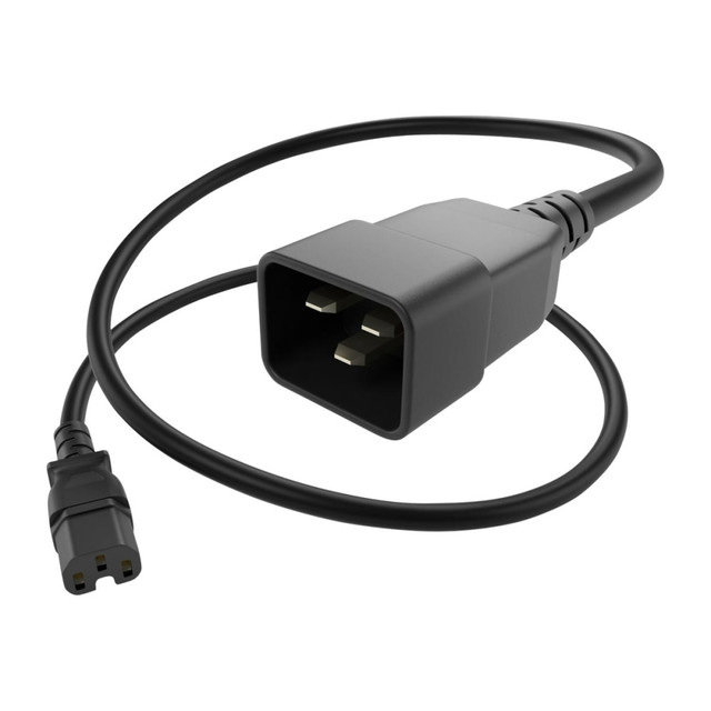 UNIRISE USA, LLC PWCD-C15C20-15A-03F-BLK UNC Group - Power extension cable - IEC 60320 C15 to IEC 60320 C20 - 250 V - 15 A - 3 ft - black