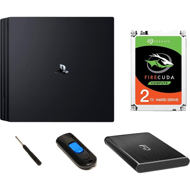 MICRONET TECHNOLOGY INC PS4-2TB-SSHD Fantom Drives 2TB PS4 SSHD (Solid State Hybrid Drive/SSD+HDD) Upgrade Kit - Seagate Firecuda - Compatible with PlayStation 4, PS4 Slim, and PS4 Pro - Black - 1