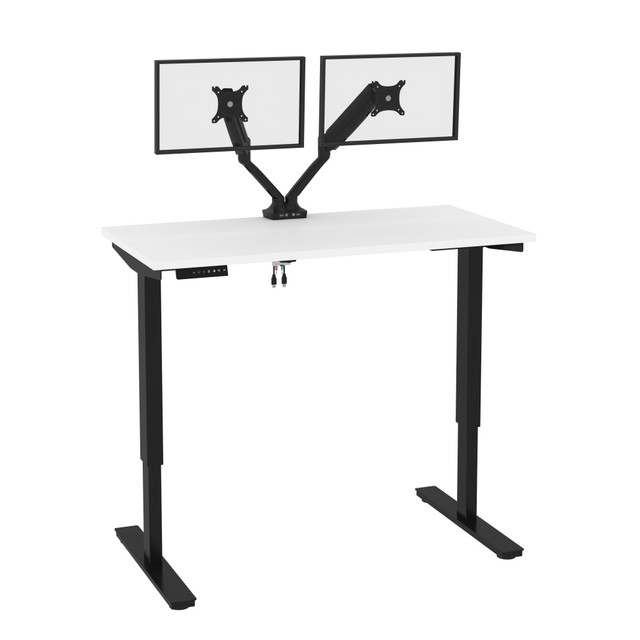 BESTAR INC. Bestar 165860-000017  Universel Electric 48inW Standing Desk With Dual Monitor Arm, White