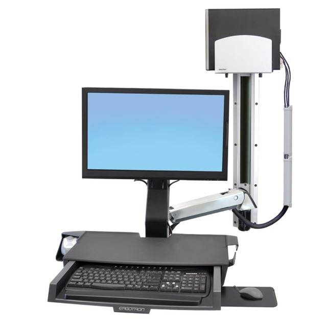 ERGOTRON 45-270-026 StyleView Sit-Stand Combo Mount System With Work Surface, 45-270-026 ERGOTRON 45-270-026 StyleView Sit-Stand Combo Mount System With Work Surface, 45-270-026