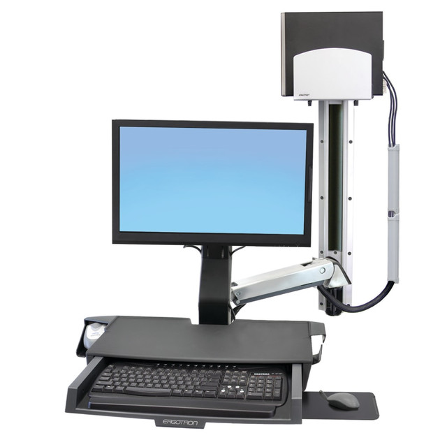 ERGOTRON 45-270-026  StyleView Sit-Stand Combo Mount System With Work Surface, 45-270-026