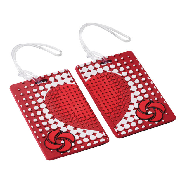 SAMSONITE LLC 74164-5237 Samsonite PVC ID Tags, 4inH x 3inW x 1/16inD, True Love Red, Pack Of 2