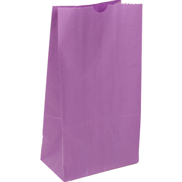 JAM PAPER AND ENVELOPE 691KRPU JAM Paper Medium Kraft Lunch Bags, 9-3/4inH x 5inW x 3inD, Purple, Pack Of 500 Bags