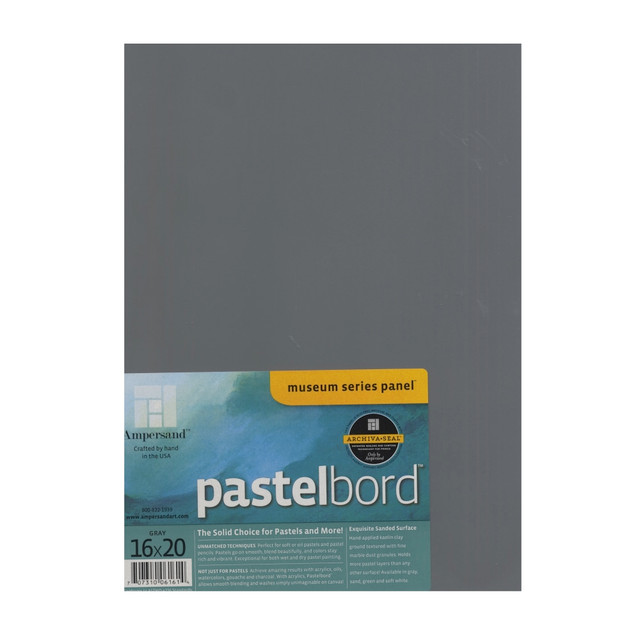 AMPERSAND ART SUPPLY, INC. PB16 Ampersand Pastelbord, 16in x 20in, Gray AMPERSAND ART SUPPLY, INC. PB16 Ampersand Pastelbord, 16in x 20in, Gray