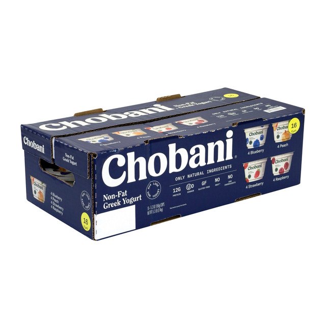 DANNON COMPANY, INC. Chobani 980058820  Greek Yogurt, 5.3 Oz, Assorted Flavors, Pack Of 16