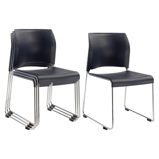 NATIONAL PUBLIC SEATING CORP 8804-11-04/4 National Public Seating 8800 Cafetorium Chairs, Navy/Chrome, Set Of 4 Chairs