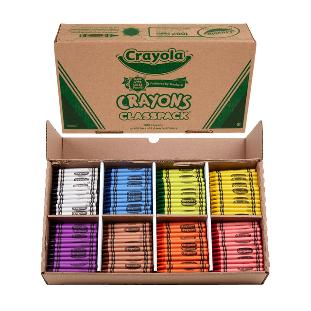 CRAYOLA LLC 52-8008 Crayola Classpack Standard Crayons, 8 Assorted Colors, Pack Of 800 Crayons CRAYOLA LLC 52-8008 Crayola Classpack Standard Crayons, 8 Assorted Colors, Pack Of 800 Crayons