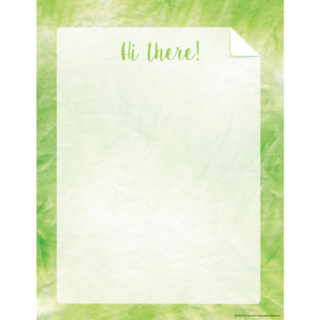BARKER CREEK PUBLISHING, INC. 706 Barker Creek Designer Computer Paper, 8-1/2in x 11in, Lime Tie-Dye, Pack Of 50 Sheets