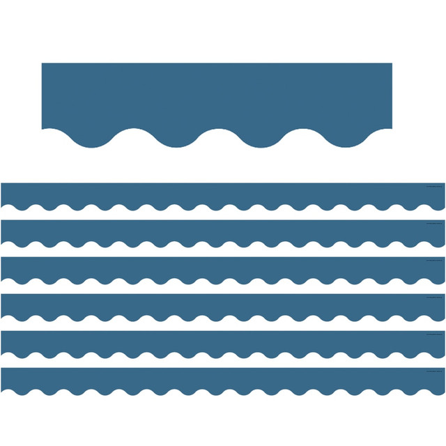 EDUCATORS RESOURCE TCR9091-6 Teacher Created Resources Scalloped Border Trim, Slate Blue, 35ft Per Pack, Set Of 6 Packs EDUCATORS RESOURCE TCR9091-6 Teacher Created Resources Scalloped Border Trim, Slate Blue, 35ft Per Pack, Set Of 6 Packs