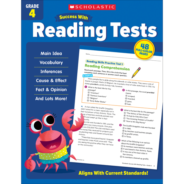 SCHOLASTIC TEACHER RESOURCES Scholastic 9781338798654  Success With Reading Tests, Grade 4