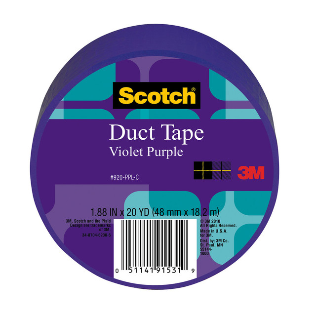 3M CO Scotch 920-PPL-C  Colored Duct Tape, 1 7/8in x 20 Yd., Purple