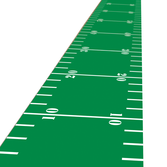 AMSCAN CO INC 241547 Amscan Fabric Football Entryway Floor Runners, 10ft x 2ft, Green/White, Pack Of 3 Runners