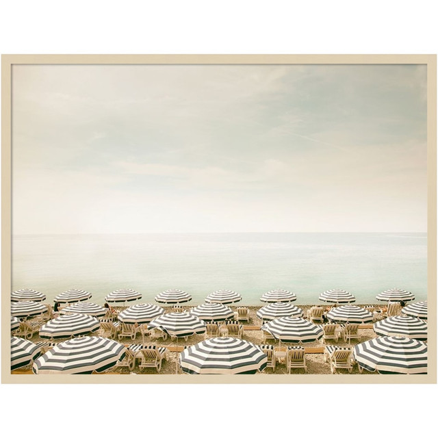 UNIEK INC. A42705460747 Amanti Art Seaside 4 Beach by Carina Okula Wood Framed Wall Art Print, 41inW x 31inH, Natural