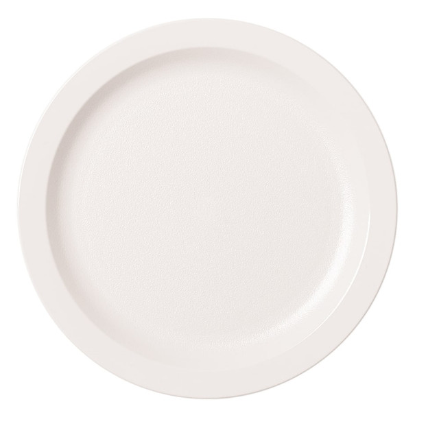 CAMBRO MFG. CO. CAM9CWNR148 Cambro Camwear Round Dinnerware Plates, 9in, White, Set Of 48 Plates