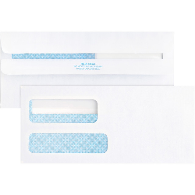 SP RICHARDS 36681 Business Source No. 9 Double Window Invoice Envelopes - Double Window - #9 - 8 7/8in Width x 3 7/8in Length - 24 lb - Self-sealing - 500 / Box - White