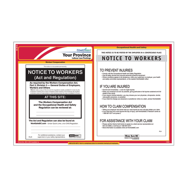 TAX FORMS PRINTING, INC. U1200FCANNL ComplyRight Canadian Federal and Province Labor Law 1-Year Poster Service, English, Newfoundland And Labrador