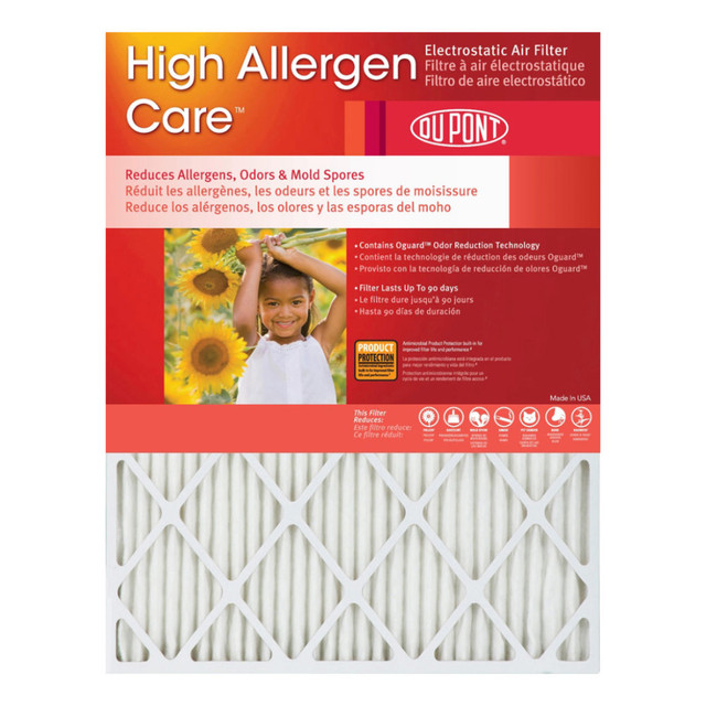 FILTERS-NOW.COM, INC. KB14X25X1_4 DuPont High Allergen Care Electrostatic Air Filters, 25inH x 14inW x 1inD, Pack Of 4 Filters FILTERS-NOW.COM, INC. KB14X25X1_4 DuPont High Allergen Care Electrostatic Air Filters, 25inH x 14inW x 1inD, Pack Of 4 Filters