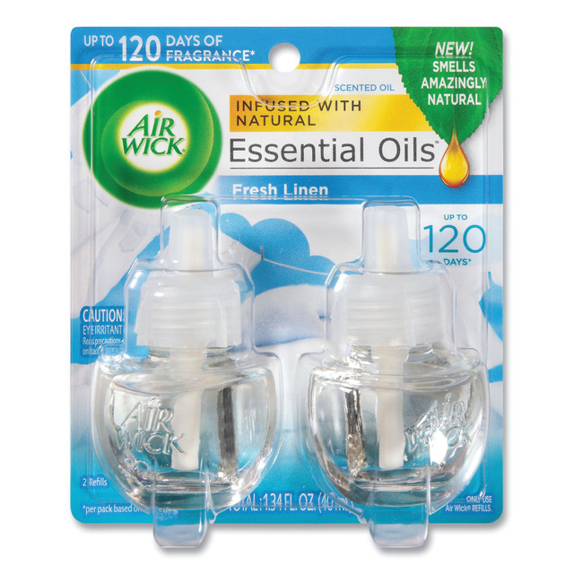 RECKITT BENCKISER 62338-82291 Air Wick Scented Oil Refills, Fresh Linen, 0.67 Oz, Pack Of 2 Refills