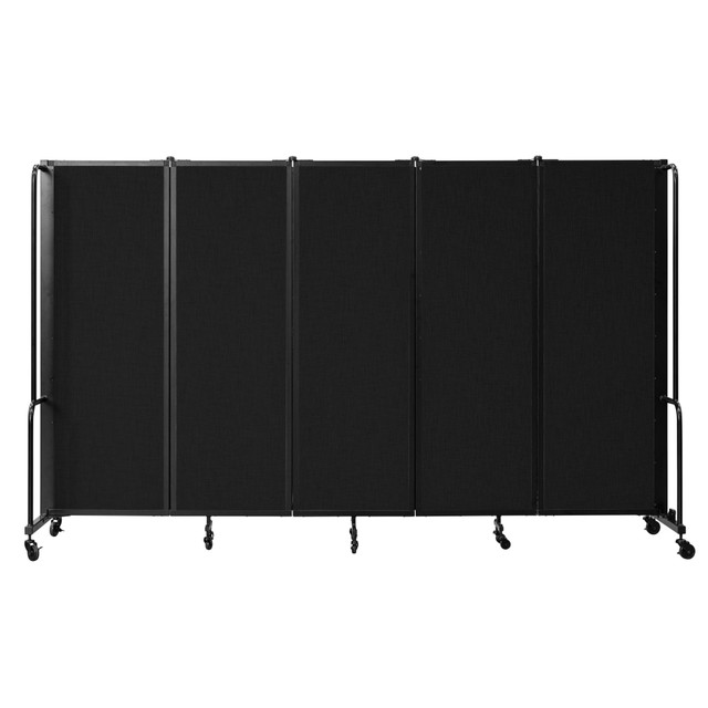 OKLAHOMA SOUND CORPORATION RDB6-5PT10/1 National Public Seating Room Divider, 5-Section, 72inH x 27inW x 118inD, Black