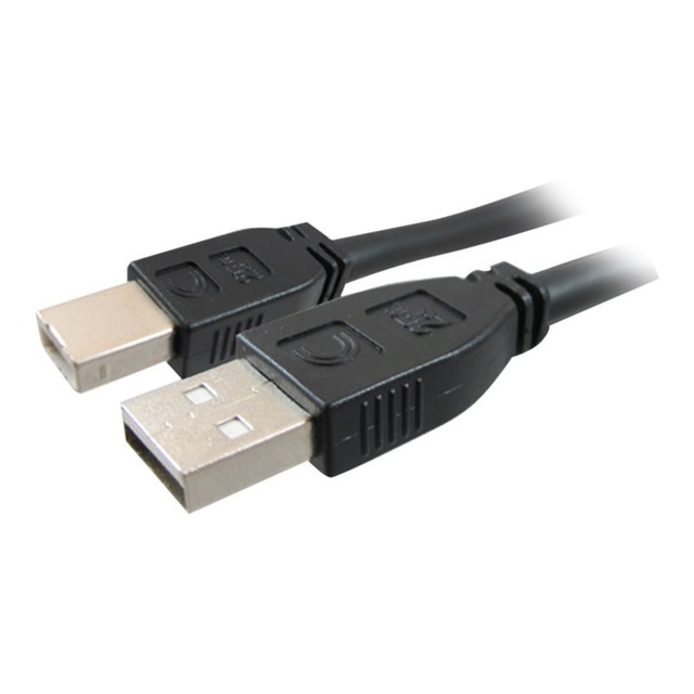 VCOM INTERNATIONAL MULTI MEDIA Comprehensive USB2-AB-25PROA  Pro AV/IT Active USB A Male to B Male 25ft - 25 ft USB Data Transfer Cable - First End: 1 x Type A Male USB - Second End: 1 x Type B Male USB - 480 Mbit/s - Extension Cable - 24/22 AWG - Ma