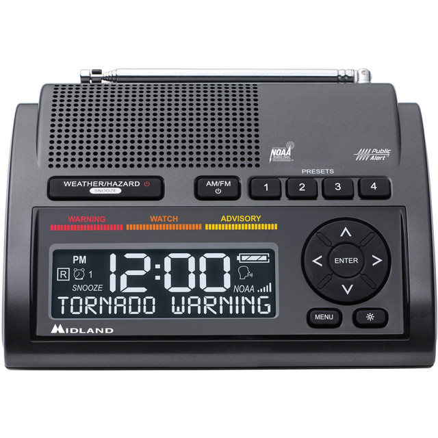 MIDLAND RADIO CORPORATION WR400 Midland WR400 Emergency Alert Weather Radio - with NOAA All Hazard, Weather Disaster - AM/FM - Specific Area Message Encoding (SAME)7 Weather - Portable