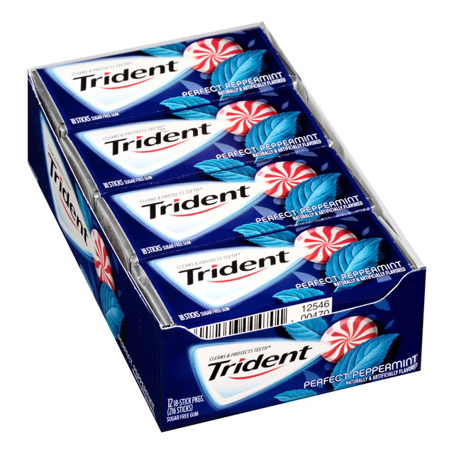 KRAFT HEINZ FOODS COMPANY 209-02517 Trident Perfect Peppermint Sugar-Free Gum, 14 Pieces Per Pack, Box Of 12 Packs KRAFT HEINZ FOODS COMPANY 209-02517 Trident Perfect Peppermint Sugar-Free Gum, 14 Pieces Per Pack, Box Of 12 Packs
