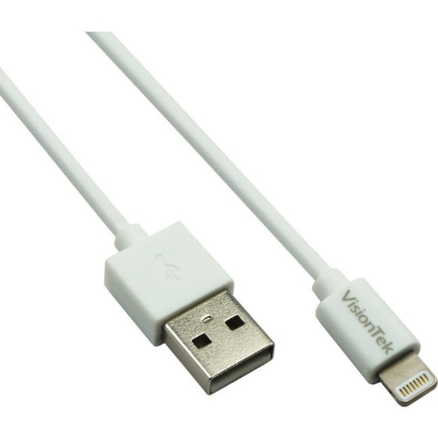 VISIONTEK 900863 Lightning to USB 2 Meter MFI Cable White (M/M) - 6.6 Ft USB lightning MFI cable for iPhone, iPad Air, iPad Mini, iPod - Data and Power VISIONTEK 900863 Lightning to USB 2 Meter MFI Cable White (M/M) - 6.6 Ft USB lightning MFI cable for iPhone, iPad Air, iPad Mini, iPod - Data and Power