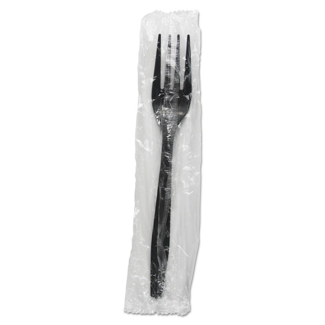 BOARDWALK FORKHWPPBIW Heavyweight Wrapped Polypropylene Forks, Black, Pack Of 1,000 Forks BOARDWALK FORKHWPPBIW Heavyweight Wrapped Polypropylene Forks, Black, Pack Of 1,000 Forks