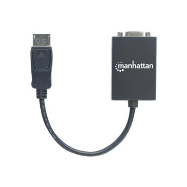 INTRACOM USA, INC. 151962 Manhattan DisplayPort to VGA Converter Cable - 5.91in DisplayPort/VGA Video Cable for Monitor, Video Device, Projector, Notebook, Desktop Computer - First End: 1 x DisplayPort Male Digital Video - Second End: 1 x HD-15 Femal