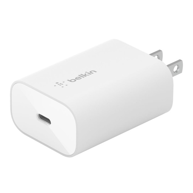 BELKIN, INC. WCA004DQWH Belkin 25-Watt USB-C Wall Charger With PPS, White BELKIN, INC. WCA004DQWH Belkin 25-Watt USB-C Wall Charger With PPS, White