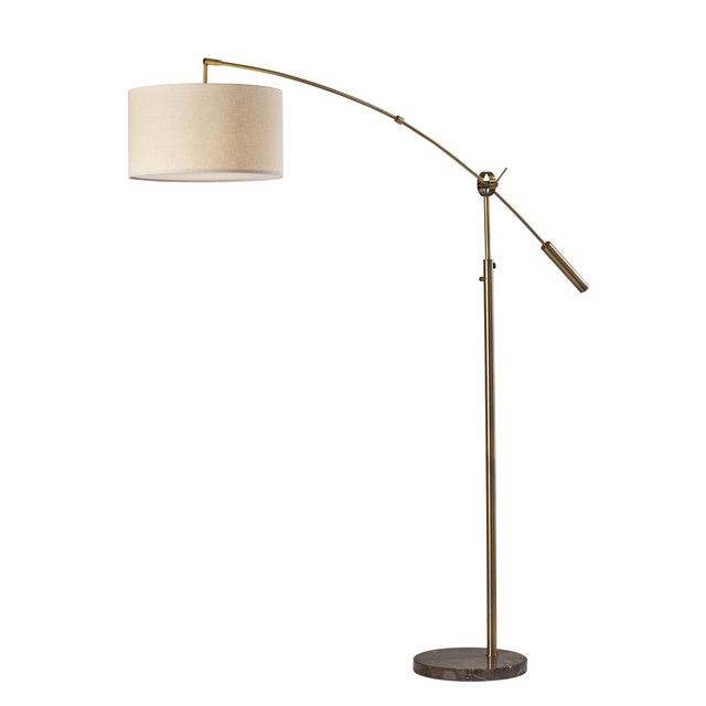 ADESSO INC 5186-21 Adesso Adler Arc Lamp, 81inH, Cream/Antique Brass