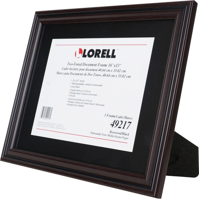 SP RICHARDS 49217 Lorell 2-toned Certificate Frame - 13in x 16in Frame Size - Holds 8.50in x 11in Insert - Rectangle - Desktop - Horizontal, Vertical - Rosewood - 1 Each