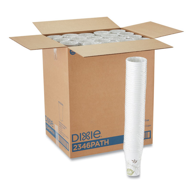 GEORGIA PACIFIC Dixie® 2346PATH Pathways Paper Hot Cups, 16 oz, White/Brown, 50/Sleeve, 20 Sleeves/Carton