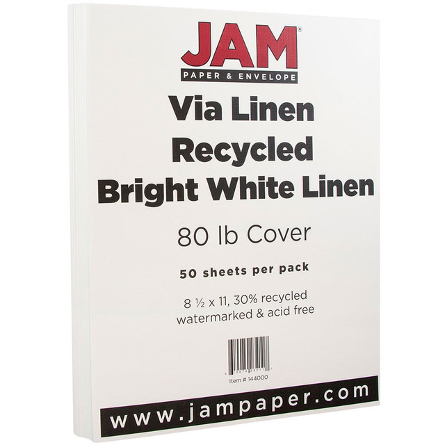 IMSI SOFTWARE PUBLISHING 144000 JAM Paper Card Stock, Strathmore Bright White Laid, Letter (8.5in x 11in), 80 Lb, 30% Recycled, Pack Of 50 IMSI SOFTWARE PUBLISHING 144000 JAM Paper Card Stock, Strathmore Bright White Laid, Letter (8.5in x 11in), 80 Lb, 30% Recycled, Pack Of 50